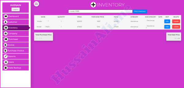 Inventory Listing Search