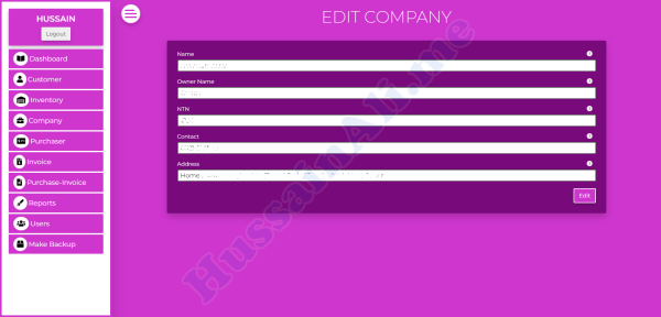 Edit Company form